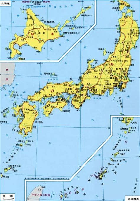 日本本州岛中文地图