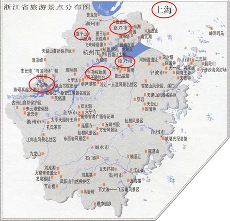 杭州周边旅游景点分布图