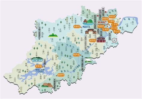 杭州景点分布地图
