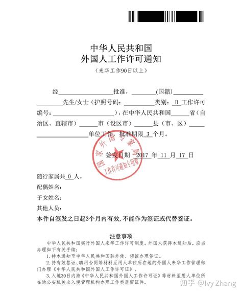 松江外籍人士工作许可证申请材料