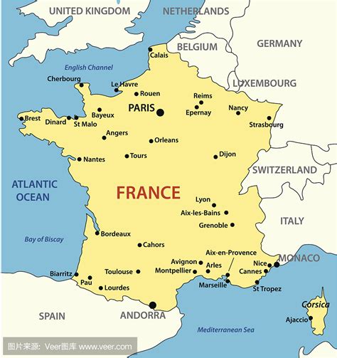 法国主要城市地图