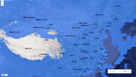 海平面上升60米后的中国地图