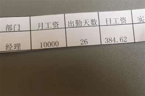 深圳一万多块钱工资单
