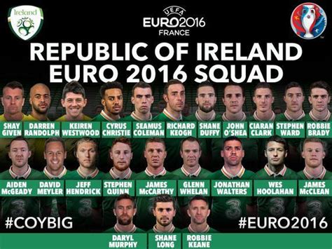 爱尔兰球队最新名单
