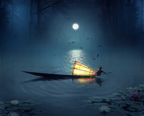 白湖夜船