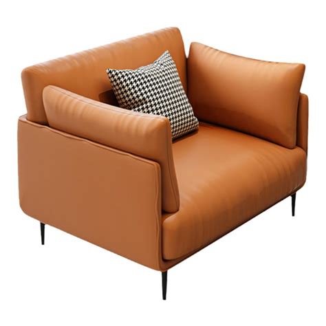白色沙发搭配橙色懒人椅
