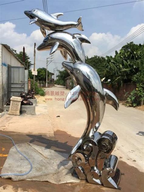 石家庄不锈钢海豚雕塑定制