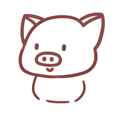 简笔画猪猪可爱