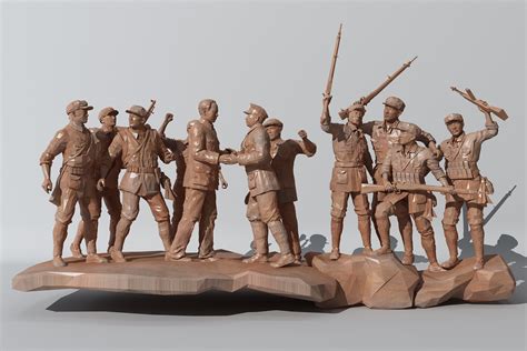 红军雕塑3d模型