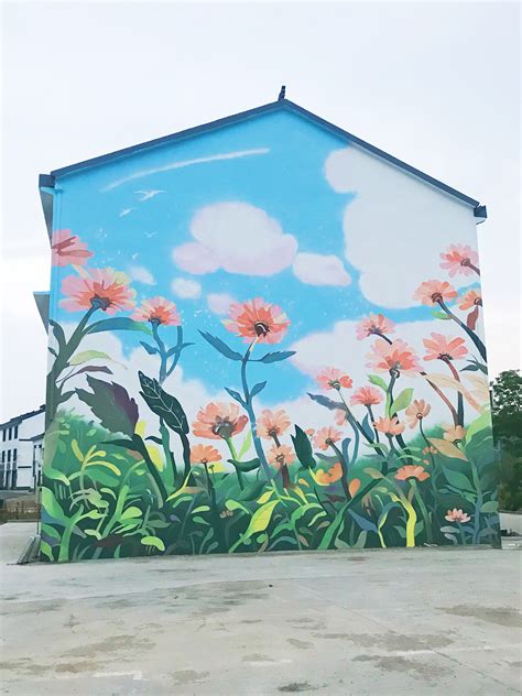 花卉创意墙绘