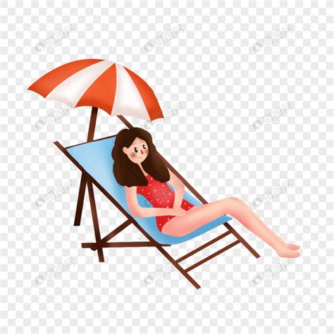 躺在沙滩椅上面的人怎么画