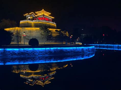 邯郸水镇夜景视频