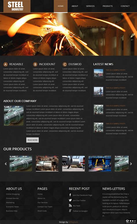 钢铁企业网站模板