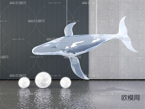 青岛鲸鱼雕塑3d模型