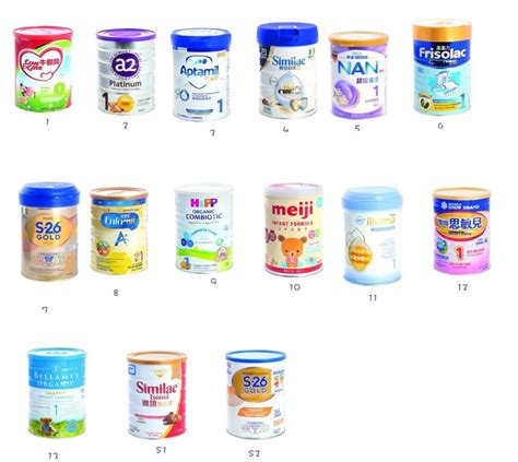 香港检测的15款奶粉