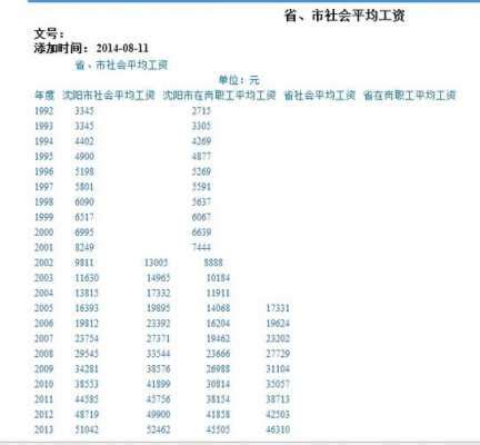 2013年沈阳社平工资是多少