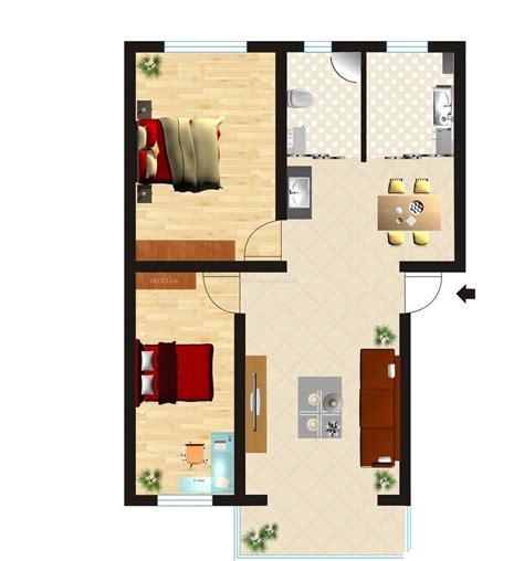 60平米两室一厅设计图