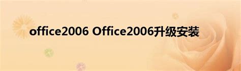 Office2006升级安装