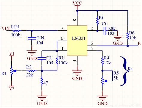 pcb电压频率转换电路图